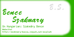 bence szakmary business card